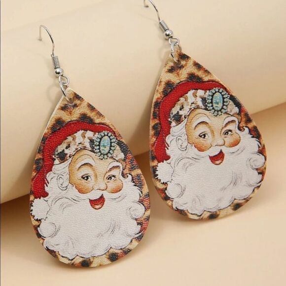 Santa Clause Graphic Earrings - Picture 1 of 4